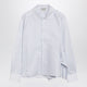 Jw Anderson White Striped Asymmetric Draped Shirt