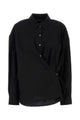 Lemaire Black Straight Collar Twisted Cotton Shirt