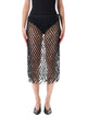 The Frankie Shop Black Nelaya Leather Macramé Skirt
