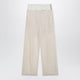 Max Mara Sportmax Wideleg Trousers In Ecru Organza Cotton Voile