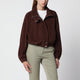 Nour Hammour Pia Bomber Jacket In Acajou Brown Suede Leather