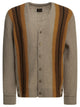 Needles Beige Mohair Nylon Wool Striped Cardigan