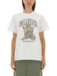 Ganni Printed Cotton T-Shirt