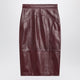 Max Mara Studio Bordeaux Pencil Skirt In Nappa Leather