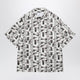 Prada Natural/Burgundy Printed Silkblend Shirt