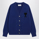 Ami Paris Blue Ami De Coeur Wool Cardigan