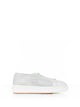 Santoni White Sneaker In Perforated Leather
