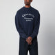 Willy Chavarria Vintageeffect Navy Blue Sweatshirt With Logo Print