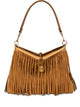 Etro Brown Leather Fringing Kiss-Lock Bag