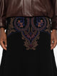 Etro Falda Midi Negra Est Floral Beige Lila