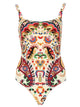 Etro Natural Swimsuit With Multicolored Flowers