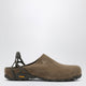 Roa Taupe Fedaia Clogs In Suede