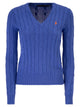 Polo Ralph Lauren Cotton Cable Knit Jumper With V-Neck