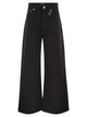 Sportmax Spdsiamese - Wide-Leg Cotton Denim Jeans With Signature Metal Detail