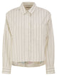Weekend Maxmara Wkdcertosa - Striped Cotton Shirt With Floral Back Panel