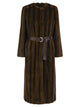 Maxmara Studio Mstorma - Long Faux Fur Coat With Belt