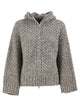 Peserico Alpaca Blend Knitted Hooded Cardigan With Sequins