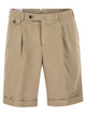Pt Torino Tailored Bermuda Shorts In Lyocell, Linen And Cotton Blend