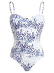 Vilebrequin Women’s One-Piece Swimsuit With Lavender Print And Sweetheart Neckline