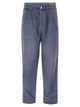 Brunello Cucinelli Baggy Jeans In Cotton Denim With Double Pleats