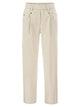 Brunello Cucinelli Baggy Trousers In Stretch Cotton Cover-Up With Shiny Bartack