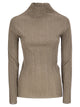 Fabiana Filippi Ribbed Lurex Turtleneck Sweater In Viscose