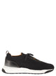Santoni Textile And Leather Trainers With Raised Sole