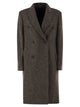 Brunello Cucinelli Double-Breasted Herringbone Tweed Coat With Sequins