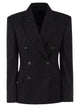 Brunello Cucinelli Double-Breasted Pinstripe Blazer With Sequins