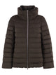 Herno Technical Suede-Effect Down Jacket With Padded High Collar