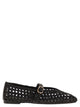Stuart Weitzman Woven Nappa Leather Flats With Strap