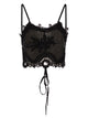 Maurizio Mykonos Linen And Rayon Lingerie-Style Top With Embroidery And Corset Back