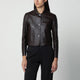 Arma Coffee Brown Emy Cropped Leather Jacket