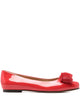 Ferragamo Varina Fur Patent Leather Ballet Flats