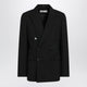 Dries Van Noten Black Double-Breasted Jacket In Wool
