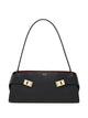 Ferragamo Black Calf Leather Hug Shoulder Bag
