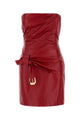Versace Leather Strapless Mini Dress