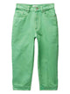 Versace Green Cotton Trousers With Leather Trim