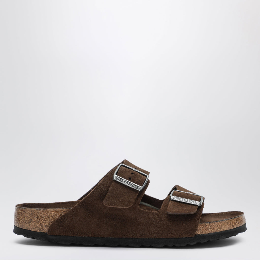 Birkenstock Brown Arizona Slides With Soft Footbed In Suede