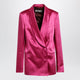 Dries Van Noten Fuchsia Doublebreasted Satin Jacket