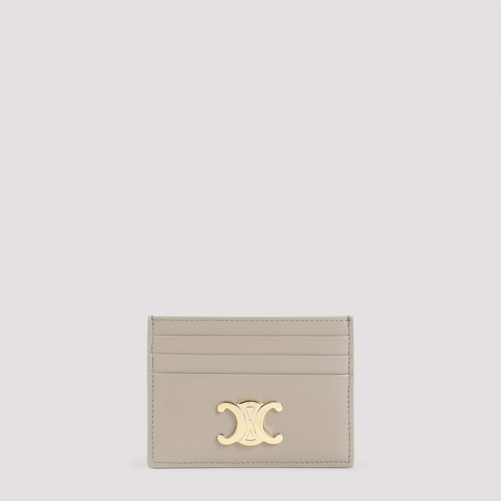 Celine Beige Triomphe Calfskin Card Holder