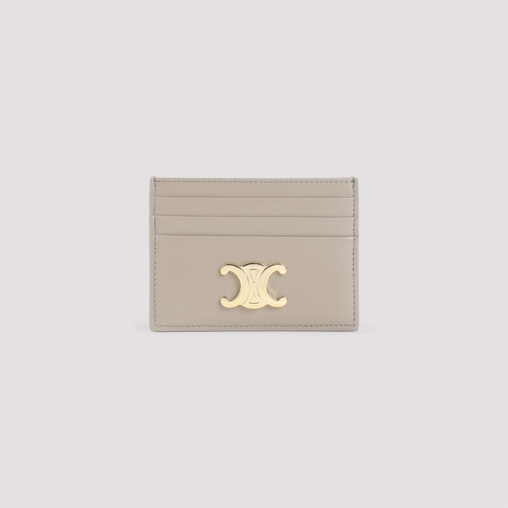 Celine Beige Triomphe Calfskin Card Holder