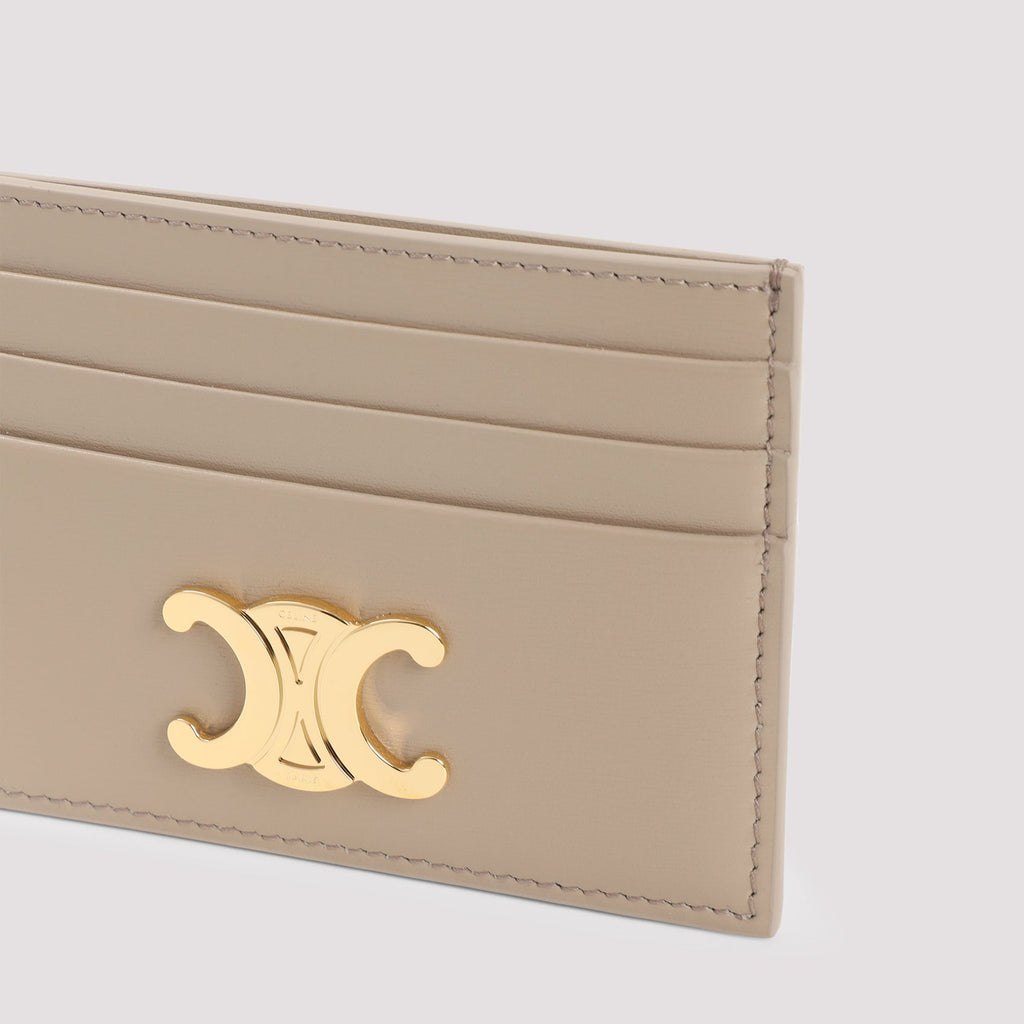 Celine Beige Triomphe Calfskin Card Holder