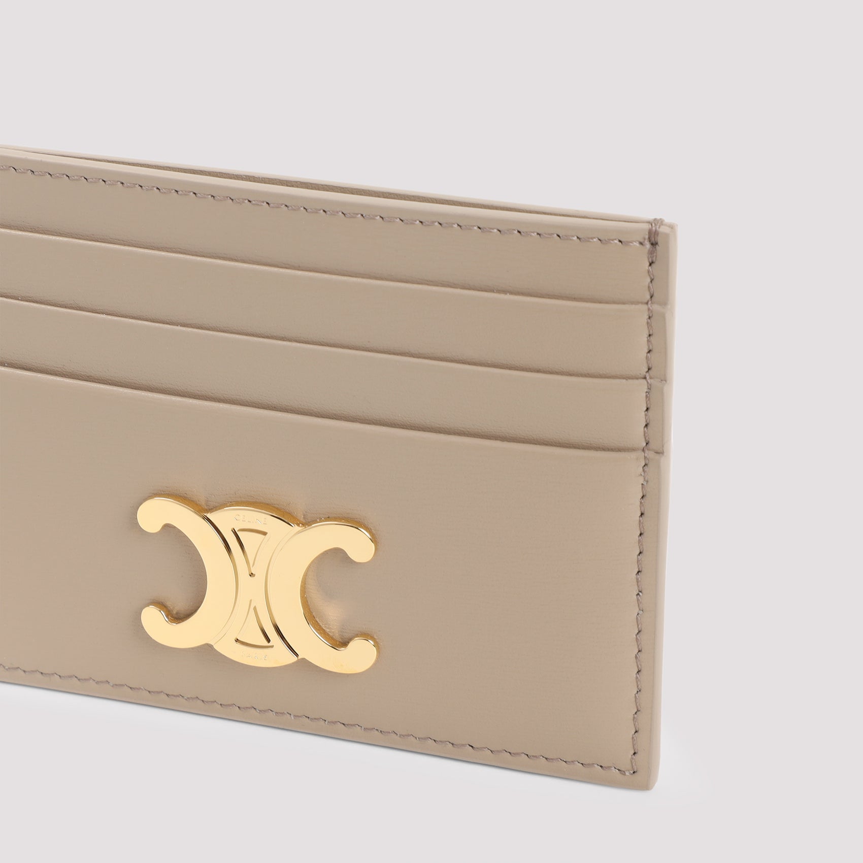 Celine Beige Triomphe Calfskin Card Holder