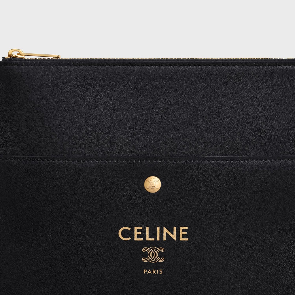 Celine Black Lamb Leather Sharp Pouch