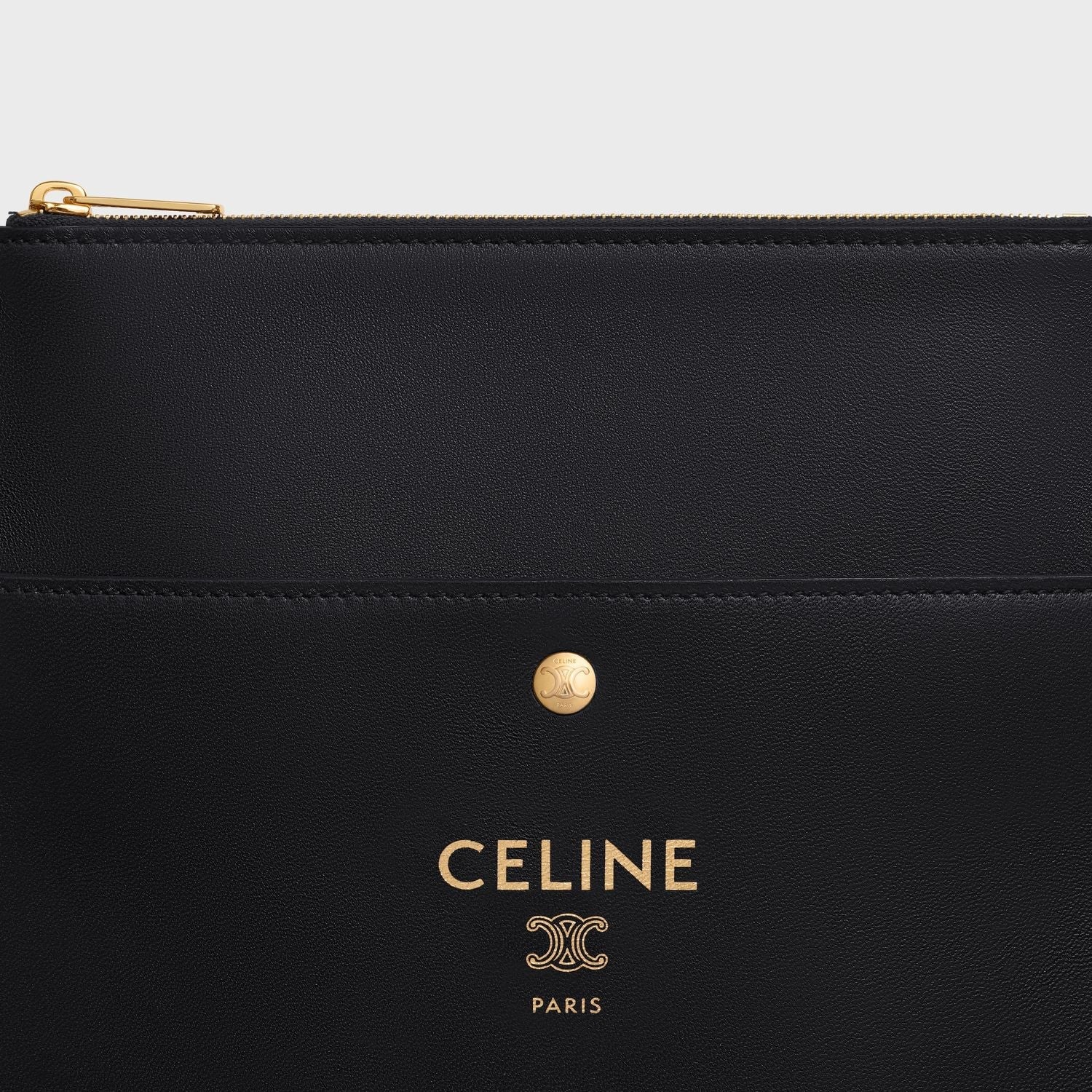 Celine Black Lamb Leather Sharp Pouch