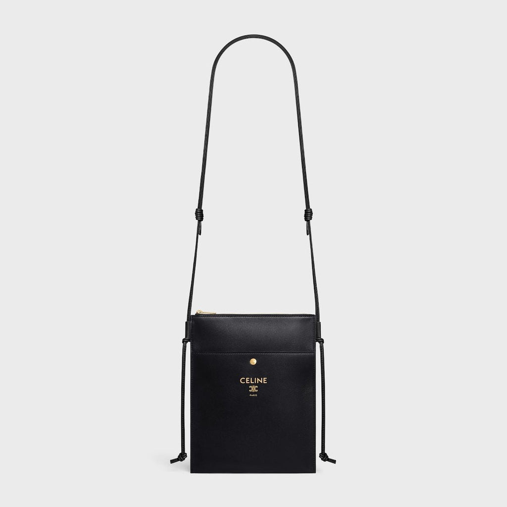 Celine Black Lamb Leather Sharp Pouch