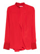 Victoria Beckham Red Blouse Draped Detail Neck Bow