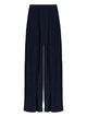 Victoria Beckham Navy Wide Trousers Embroidered Stripes