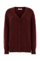 Ferragamo Burgundy Cashmere Blend Cardigan